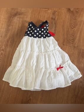Maggie & Zoe Girls Patriotic Dress Size 12 Stars & Stripes Bow Back